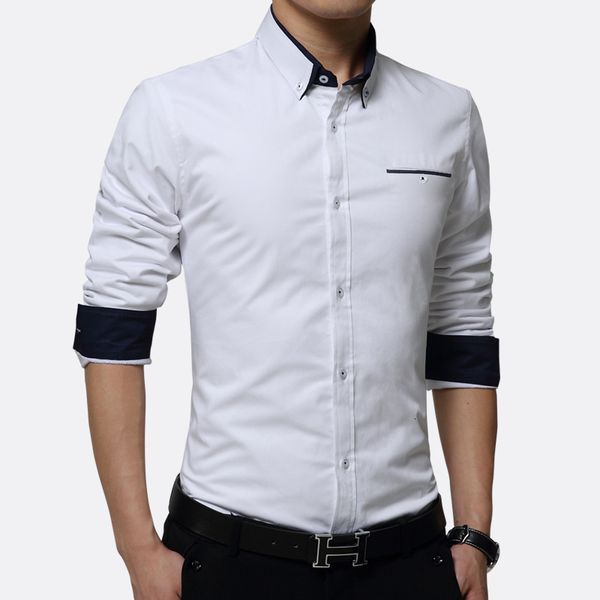2021 shirt slim fit men casual button down long mouths formal shirts men's clothes, White;black
2021 shirt slim fit men casual button down long mouths formal shirts men's clothes, White;black