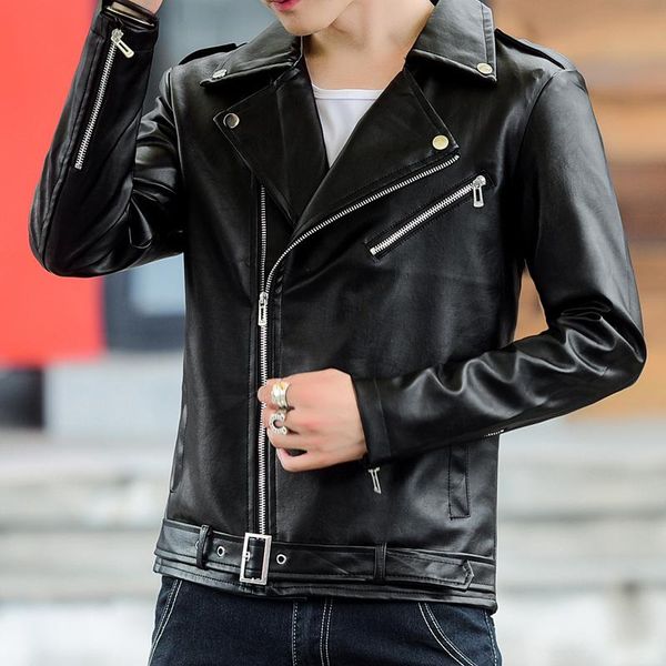 men's jackets short leather 2021 autumn and winter casual slim black trendy suit collar pu jacket, Black;brown
men's jackets short leather 2021 autumn and winter casual slim black trendy suit collar pu jacket, Black;brown