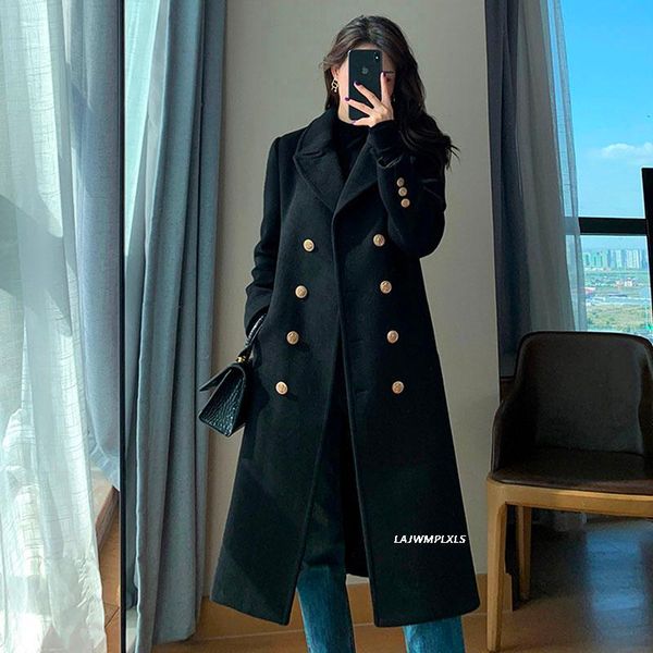 women's wool & blends 2021 fashion winter vintage black long woolen coat women korean over knee loose tide
women's wool & blends 2021 fashion winter vintage black long woolen coat women korean over knee loose tide