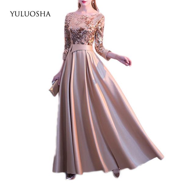 party dresses yuluosha o-neck full sleeve gold sequins long elegant slim evening formal gowns vestidos robe ceremonie femme, White;black
party dresses yuluosha o-neck full sleeve gold sequins long elegant slim evening formal gowns vestidos robe ceremonie femme, White;black