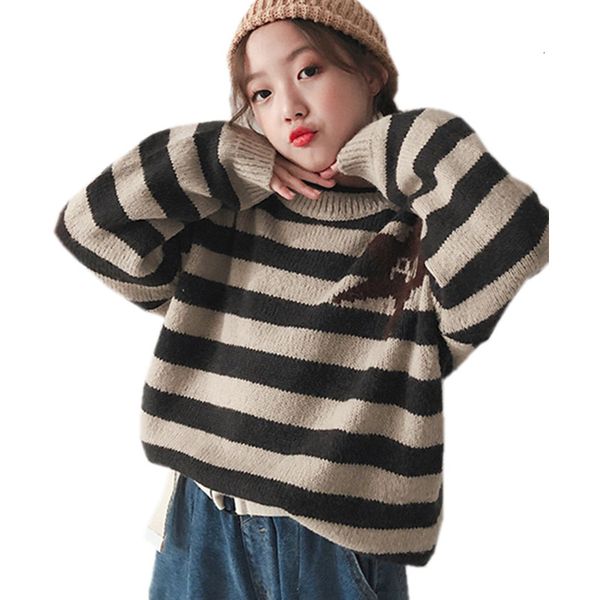 2021 new korean style vintage loose black striped kids sweater for casual mesh girls autumn and winter fashion clothes iwhp, Blue
2021 new korean style vintage loose black striped kids sweater for casual mesh girls autumn and winter fashion clothes iwhp, Blue