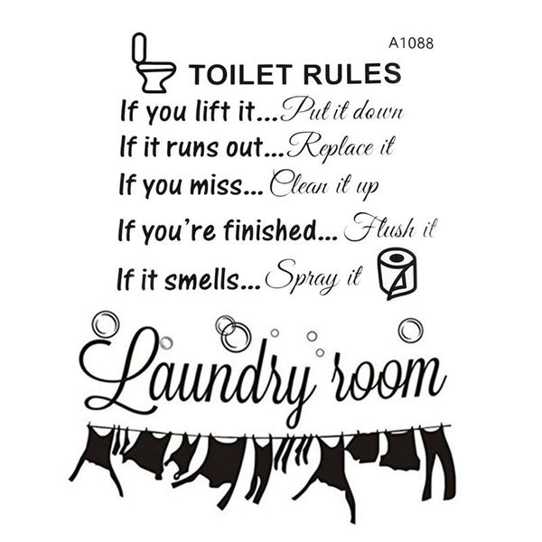 wall stickers toilet rules bathroom removable sticker & "laundry room" laundry room decoration carved black
wall stickers toilet rules bathroom removable sticker & "laundry room" laundry room decoration carved black