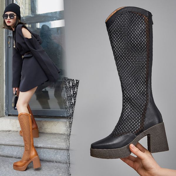 2021 Spring Summer Boots Sexy Black Mesh Boots Women Square Toe Over The Knee High Boots Fashion High Heel Long 9cm Heel
2021 Spring Summer Boots Sexy Black Mesh Boots Women Square Toe Over The Knee High Boots Fashion High Heel Long 9cm Heel