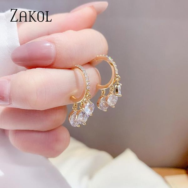hoop & huggie zakol fashion temperament gold earrings cubic zirconia dangle statement women party jewelry, Golden;silver
hoop & huggie zakol fashion temperament gold earrings cubic zirconia dangle statement women party jewelry, Golden;silver