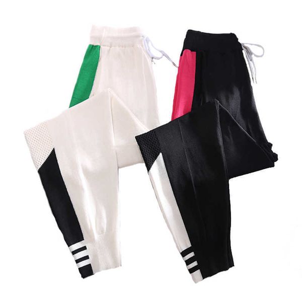 summer spliced harem pant hollow out knitted sports elastic waist drawstring jogger sport 210531, Black;white
summer spliced harem pant hollow out knitted sports elastic waist drawstring jogger sport 210531, Black;white