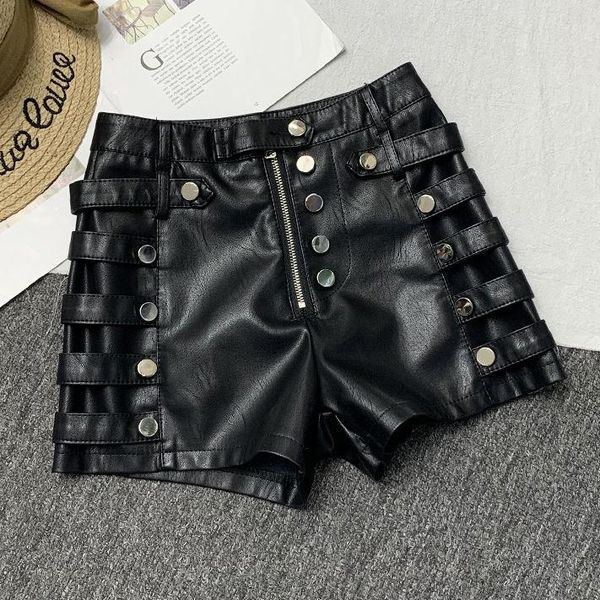 women's shorts 2021 women autumn winter elegant pu faux leather female button high waist wide leg ladies casual solid e305, White;black
women's shorts 2021 women autumn winter elegant pu faux leather female button high waist wide leg ladies casual solid e305, White;black