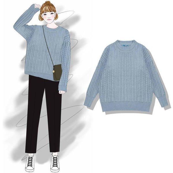 women's sweaters 2021 fashion sweater korean temperament solid color pullover shirt retro, White;black
women's sweaters 2021 fashion sweater korean temperament solid color pullover shirt retro, White;black