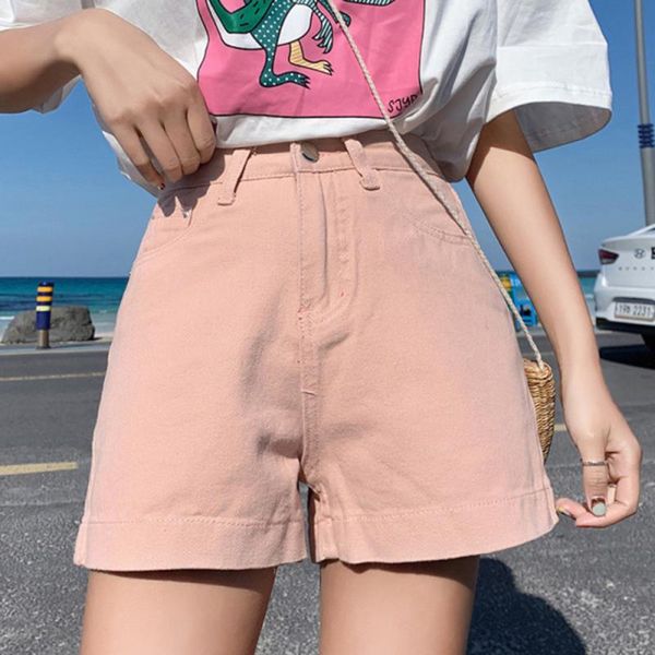 women's shorts casual high waist straight jeans summer pockets loose female pink denim ladies street bottoms women 2021, White;black
women's shorts casual high waist straight jeans summer pockets loose female pink denim ladies street bottoms women 2021, White;black