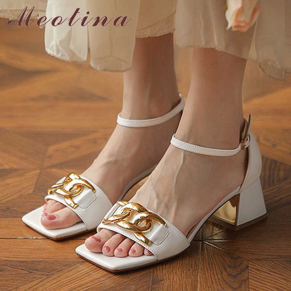 meotina shoes women genuine leather sandals high heel metal decoration sandals thick heel square toe lady footwear summer black 210608
meotina shoes women genuine leather sandals high heel metal decoration sandals thick heel square toe lady footwear summer black 210608
