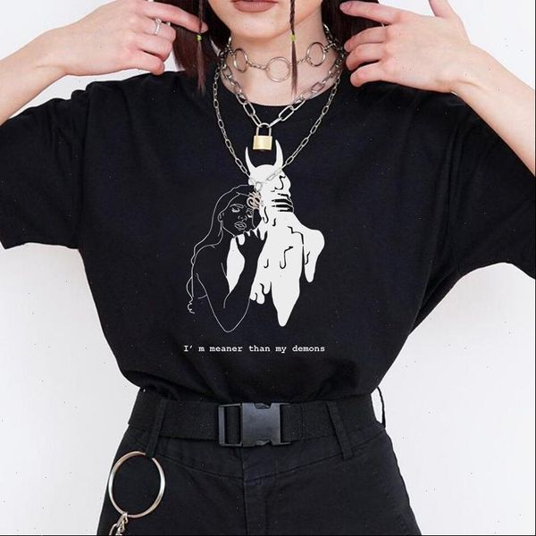 im meaner than my demons letter summer print summer new harajuku ulzzang vintgae tees casual short sleeved women t shirt, White
im meaner than my demons letter summer print summer new harajuku ulzzang vintgae tees casual short sleeved women t shirt, White