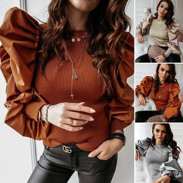 korean style 2021 autumn solid vintage new women shirts puff sleeve mock neck slim knitted party blouse, White
korean style 2021 autumn solid vintage new women shirts puff sleeve mock neck slim knitted party blouse, White