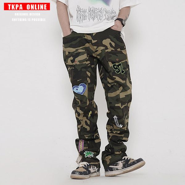 tkpahiphop camouflage overalls men's and women's casual pants fashion brand loose straight tube street hip hop couple pants, White;black
tkpahiphop camouflage overalls men's and women's casual pants fashion brand loose straight tube street hip hop couple pants, White;black
