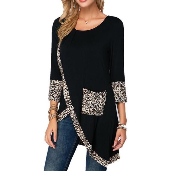 leopard print pocket long tshirts women black t shirt 2021 spring new long sleeved casual shirts o-neck irregular designed, White
leopard print pocket long tshirts women black t shirt 2021 spring new long sleeved casual shirts o-neck irregular designed, White