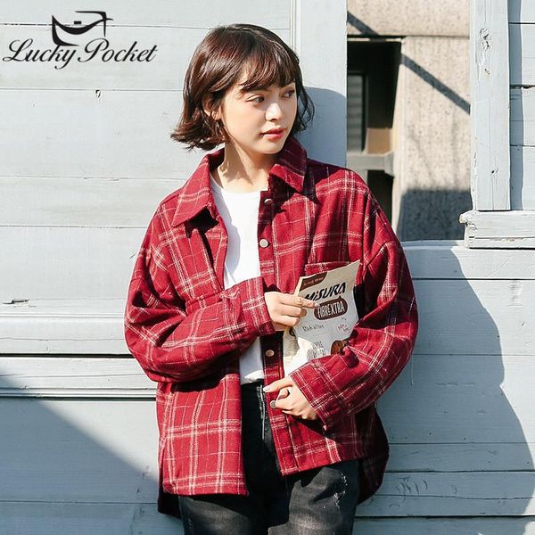 women's jackets women spring autumn red lapel coat ladies fashion blue plaid pocket thick button loose shirt jacket casual outerwear zy, Black;brown
women's jackets women spring autumn red lapel coat ladies fashion blue plaid pocket thick button loose shirt jacket casual outerwear zy, Black;brown