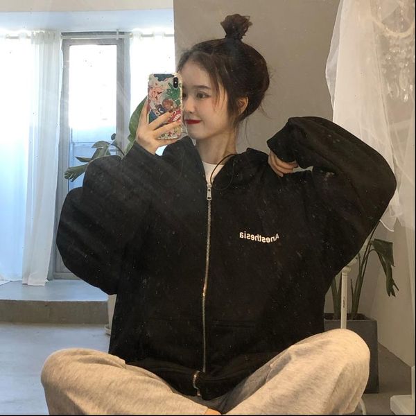 zip up gray color hoodies sweatshirt casual school wear mujer plus size loose hoodies, Black
zip up gray color hoodies sweatshirt casual school wear mujer plus size loose hoodies, Black