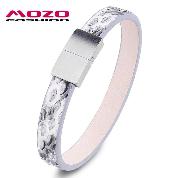charm bracelets mozo fashion men simple snake skin leather stainless steel magnet buckle bracelet women jewelry ps2044, Golden;silver
charm bracelets mozo fashion men simple snake skin leather stainless steel magnet buckle bracelet women jewelry ps2044, Golden;silver