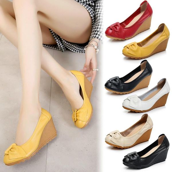 dress shoes the high heel single fashion butterfly-knot wedges round toe casual slip-on cow muscle mom shoe breathable non-slip, Black
dress shoes the high heel single fashion butterfly-knot wedges round toe casual slip-on cow muscle mom shoe breathable non-slip, Black