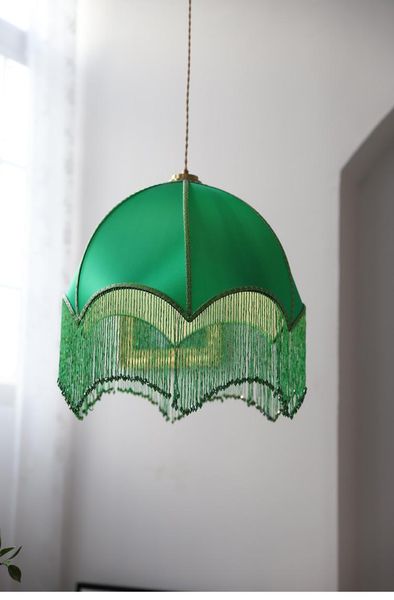 vintage emerald green tassel chandelier french restaurant bedroom fabric simple decorative lamp
vintage emerald green tassel chandelier french restaurant bedroom fabric simple decorative lamp