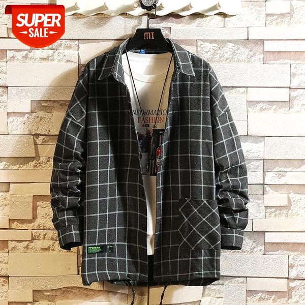 casual brand classic hip hop punk loose plaid men's cargo shirts long sleeves 2020 new spring autumn plus oversize #sp7u, White;black
casual brand classic hip hop punk loose plaid men's cargo shirts long sleeves 2020 new spring autumn plus oversize #sp7u, White;black