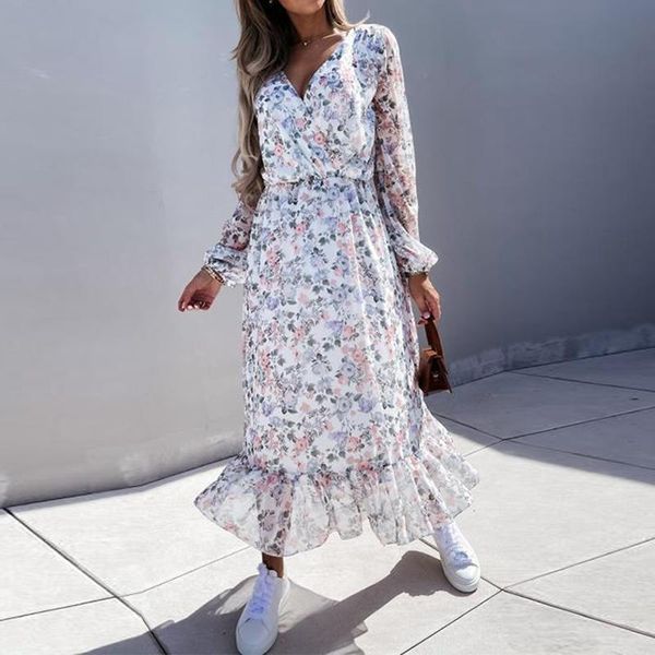 casual dresses lady ruffle long sleeve party dress 2021 summer v-neck mid vestidos women elegant floral print beach, Black;gray
casual dresses lady ruffle long sleeve party dress 2021 summer v-neck mid vestidos women elegant floral print beach, Black;gray