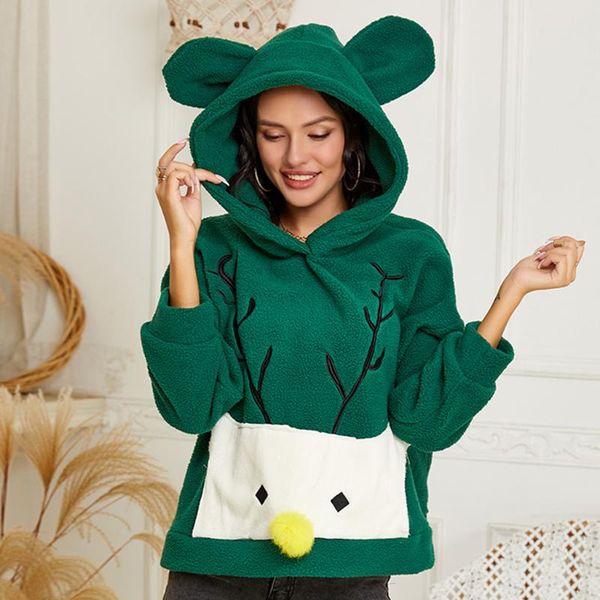 women's sweaters casual winter women hoodie long sleeve pockets pullover cute hooded christmas sweater loose blouse clothes, White;black
women's sweaters casual winter women hoodie long sleeve pockets pullover cute hooded christmas sweater loose blouse clothes, White;black