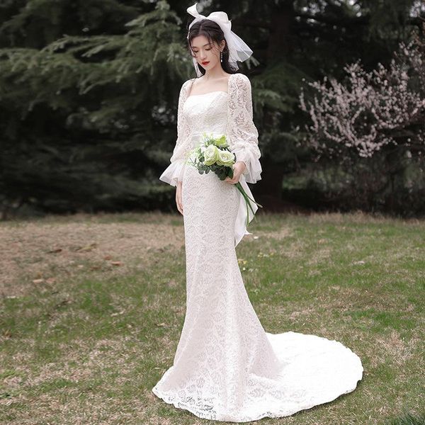 other wedding dresses kaunissina plus size dress mermaid lace gowns square collar long sleeve elegant court train bridal, White
other wedding dresses kaunissina plus size dress mermaid lace gowns square collar long sleeve elegant court train bridal, White