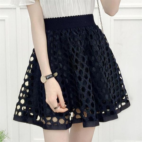 summer korean elastic waist puffy skirt high slim simple black lace mesh women a-line short 210527
summer korean elastic waist puffy skirt high slim simple black lace mesh women a-line short 210527