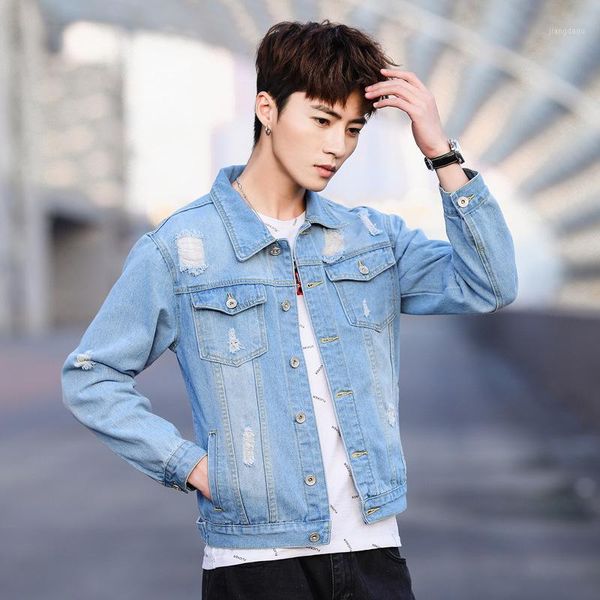 men's jackets jeans coat fashion spring and autumn korean-style loose-fit trend with holes jacket men clothing, Black;brown
men's jackets jeans coat fashion spring and autumn korean-style loose-fit trend with holes jacket men clothing, Black;brown