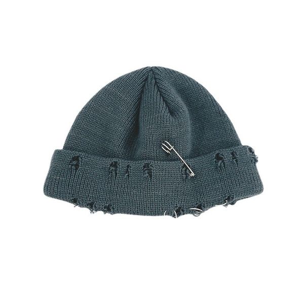 winter knitted melon skin warm personality pin buckle hollow wool solid color cold hat, Black;white
winter knitted melon skin warm personality pin buckle hollow wool solid color cold hat, Black;white