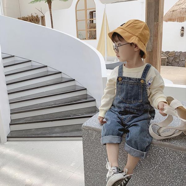 spring autumn boys girls casual all match denim overalls children loose suspender trousers 1 5y, Blue
spring autumn boys girls casual all match denim overalls children loose suspender trousers 1 5y, Blue