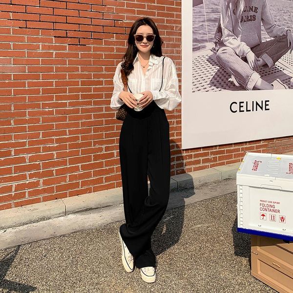 women's pants & capris fashion wide leg suspender trousers autumn 2021 baggy lce silk office overalls black suits high waist casual, Black;white
women's pants & capris fashion wide leg suspender trousers autumn 2021 baggy lce silk office overalls black suits high waist casual, Black;white