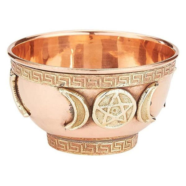 fragrance lamps triple moon pentacle copper offering bowl 3inch, great for altar use, ritual incense burner,
fragrance lamps triple moon pentacle copper offering bowl 3inch, great for altar use, ritual incense burner,