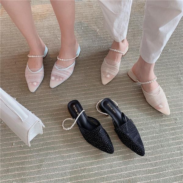 slippers 2021 women mules sippers fashion low heels mesh slipper shoes woman casual female pointed toe heel sandals slides, Black
slippers 2021 women mules sippers fashion low heels mesh slipper shoes woman casual female pointed toe heel sandals slides, Black