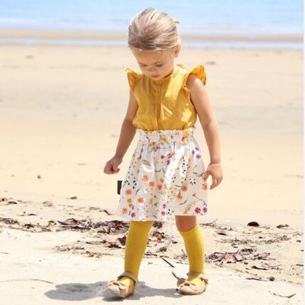 clothing sets summer girl's sleeveless blouse + flower skirt two kids children's clothes european 2-5 years, White
clothing sets summer girl's sleeveless blouse + flower skirt two kids children's clothes european 2-5 years, White