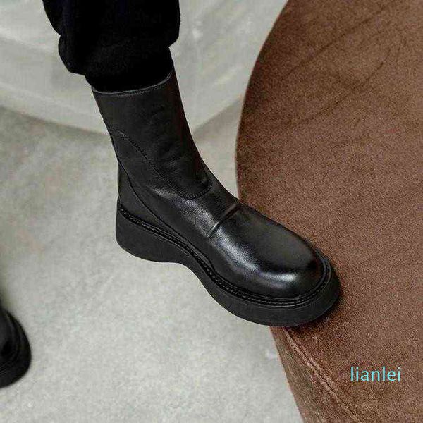 womenboots chelsea booties womenshoes cowhide solid color round shape waterproof and nonslip thick bottom plus velvet, Black
womenboots chelsea booties womenshoes cowhide solid color round shape waterproof and nonslip thick bottom plus velvet, Black