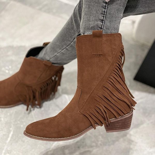 boots retro frosted short women's thick heel autumn and winter pointed high rear zipper tassel q13-77, Black
boots retro frosted short women's thick heel autumn and winter pointed high rear zipper tassel q13-77, Black