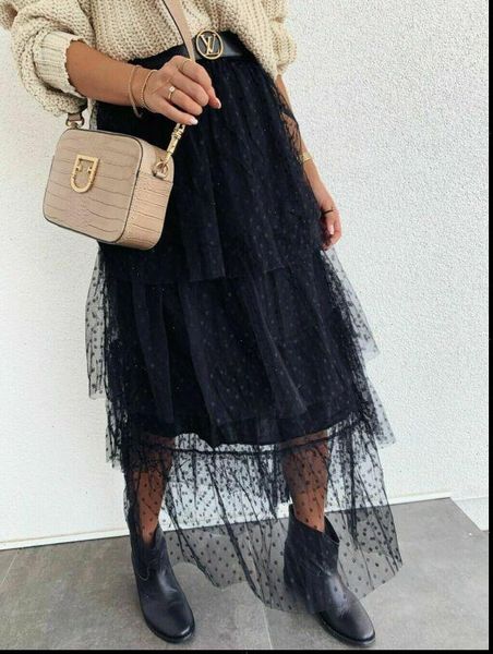 2019 new prom summer fashion latest women skirt high waist see through tulle pleated dot transparent long maxi skirt hot, Black
2019 new prom summer fashion latest women skirt high waist see through tulle pleated dot transparent long maxi skirt hot, Black