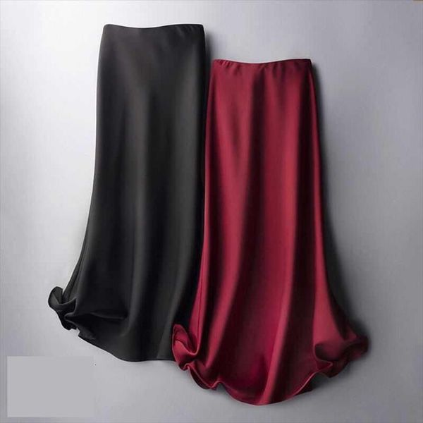elegant korean satin long women skirt high waist solid color simulation silk midi mujer faldas saias, Black
elegant korean satin long women skirt high waist solid color simulation silk midi mujer faldas saias, Black