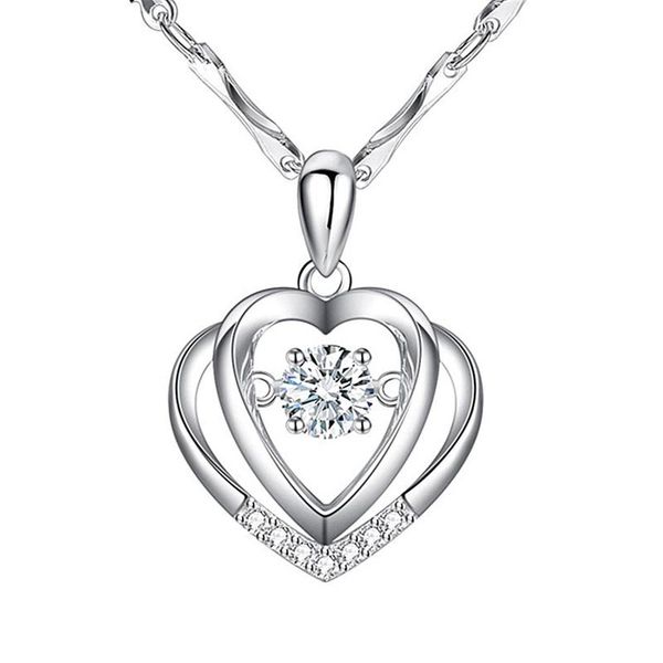pendant necklaces romantic hollow out double heart necklace charming women's wedding party accessories fashion valentine's jewelry, Silver
pendant necklaces romantic hollow out double heart necklace charming women's wedding party accessories fashion valentine's jewelry, Silver