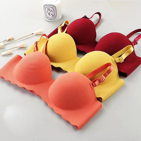 bras a b cup push up bra women 1/2 soft wireless bralette breathable seamless underwear candy color female lingerie, Red;black
bras a b cup push up bra women 1/2 soft wireless bralette breathable seamless underwear candy color female lingerie, Red;black