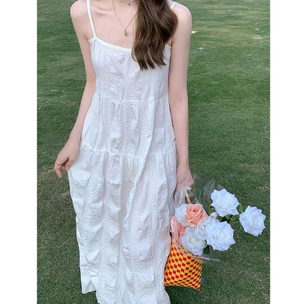 casual dresses summer 2021 women's gentle temperament sweet and salty french style retro minority white suspender dress, Black;gray
casual dresses summer 2021 women's gentle temperament sweet and salty french style retro minority white suspender dress, Black;gray