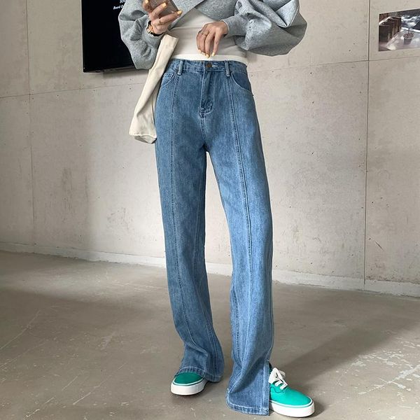 women's jeans spring 2021 casual women wide leg side splited high waist blue washed vintage
women's jeans spring 2021 casual women wide leg side splited high waist blue washed vintage