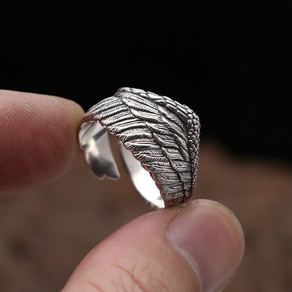 925 sterling silver eagle wings band rings handmade american european punk style antique designer luxury jewelry accessories gifts
925 sterling silver eagle wings band rings handmade american european punk style antique designer luxury jewelry accessories gifts