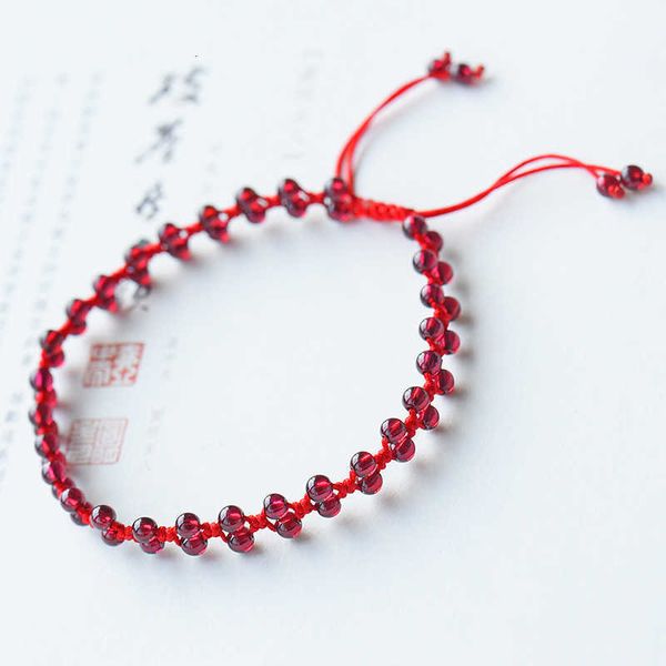 natural wine garnet red rope women's hand woven lifeline bracelet anklet jewelry, Red;blue
natural wine garnet red rope women's hand woven lifeline bracelet anklet jewelry, Red;blue