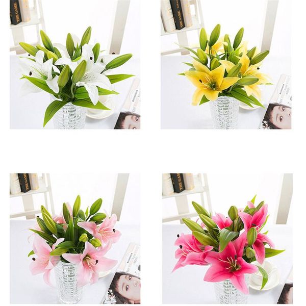 3 heads artificial lilies flower with leaf plastic artificial flower fake lily aquatic plants home room decoration
3 heads artificial lilies flower with leaf plastic artificial flower fake lily aquatic plants home room decoration