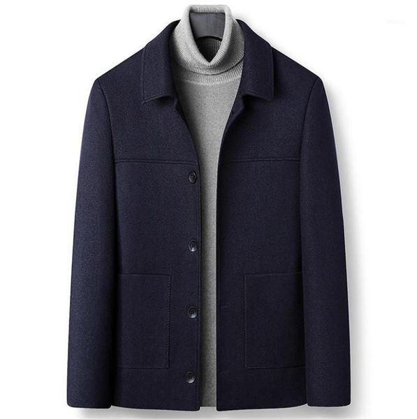 men's wool & blends winter coat business casual short woolen lapel solid color jacket warm men clothing, Black
men's wool & blends winter coat business casual short woolen lapel solid color jacket warm men clothing, Black