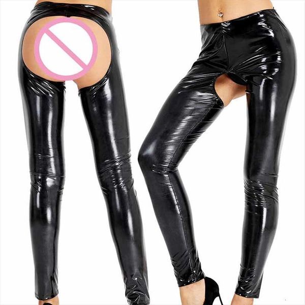 black open crotch leggings womens pants lingerie wet look patent leather butt skinny stretchy legging trousers, Black;white
black open crotch leggings womens pants lingerie wet look patent leather butt skinny stretchy legging trousers, Black;white