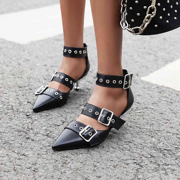 dress shoes pointed toe metal buckle stilettos summer pu leather fashion women thin high heel ladies sandals big size 34-43 zmc9, Black
dress shoes pointed toe metal buckle stilettos summer pu leather fashion women thin high heel ladies sandals big size 34-43 zmc9, Black