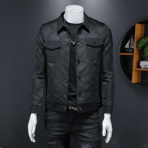 lapel casual spring men's youth single breasted fashion long sleeve fat personality jacket for men, Black;brown
lapel casual spring men's youth single breasted fashion long sleeve fat personality jacket for men, Black;brown