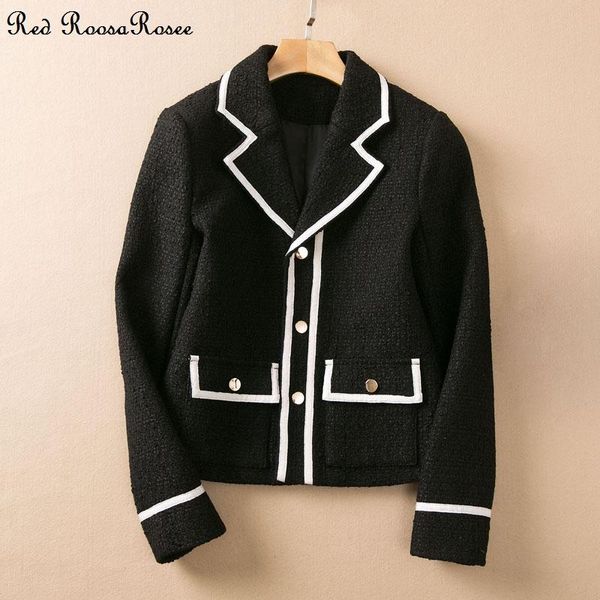 women's jackets red roosarosee fashion spring autumn women turn-down collar long sleeve pockets white patchwork short coat overcoat fem, Black;brown
women's jackets red roosarosee fashion spring autumn women turn-down collar long sleeve pockets white patchwork short coat overcoat fem, Black;brown